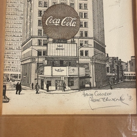 Vtg Henk Brinkman 1981 Signed Lithograph of Coca Cola marquis - Picture 5 of 7